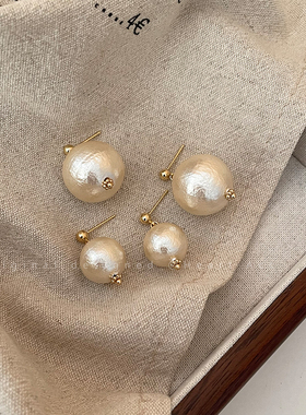法式温柔~mona同款珍珠耳钉女小众高级感复古耳环2025新款耳饰