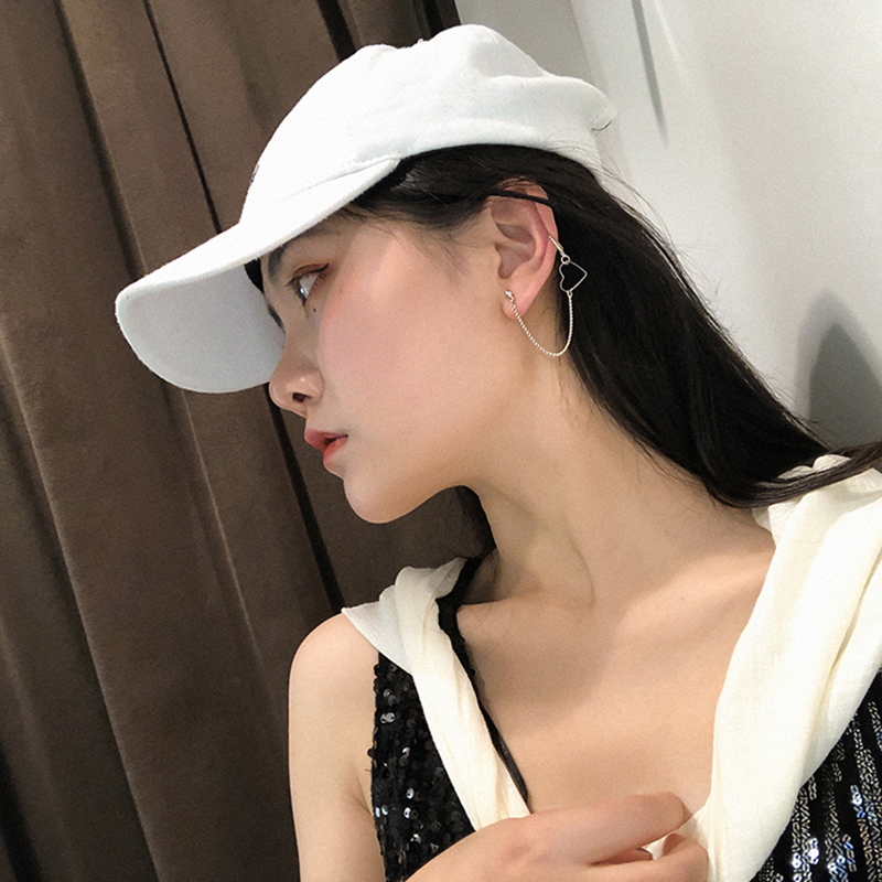 一款两戴朋克耳环女酷帅长款链条爱心耳钉2019新款网红耳坠女气质满10.99元可用1元优惠券