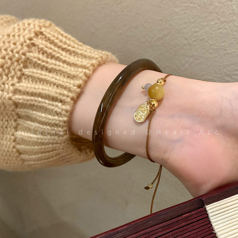 天然石小众百搭福牌手链