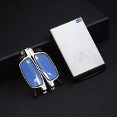 高档折叠防蓝光老花镜时尚 便携高清中老年人男女老花眼镜可贴手机