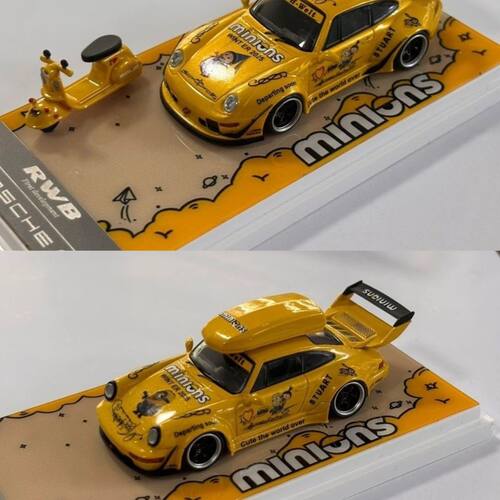 终极玩家 1:64 保时捷 964/993 RWB 小黄人涂装 合金模型收藏摆件