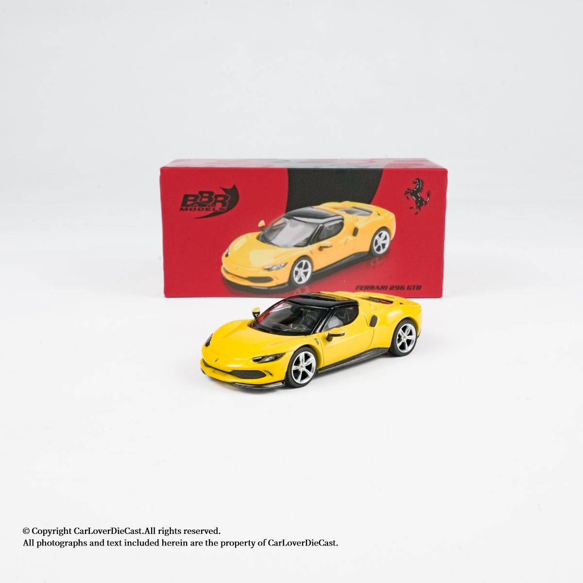 BBR 1:64 法拉利296 GTB Giallo Modena合金车汽车模型