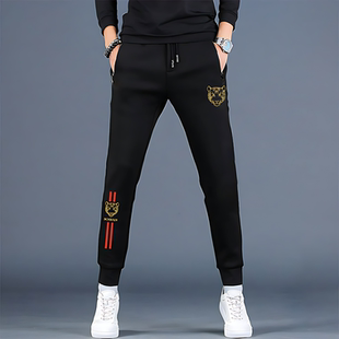 冰丝夏季裤子男款休闲运动长裤秋冬款束脚卫裤加绒冬季裤子长裤