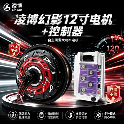 凌博12寸瓦片电机适配九号极核小牛电动车2000WP/3000WP/5000WP