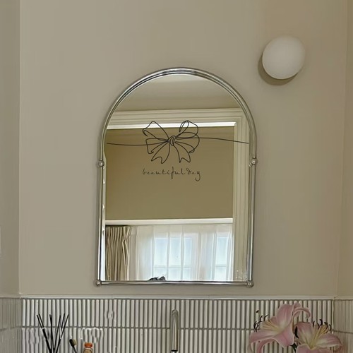 简约蝴蝶结英文beautiful day玻璃门镜子腰线装饰贴纸防撞贴纸