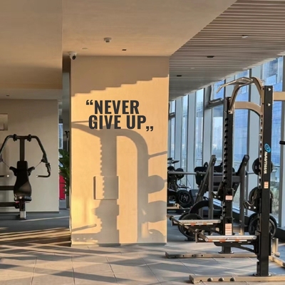 NEVER GIVE UP英文励志标语健身房运动馆镜子玻璃背景墙装饰墙贴