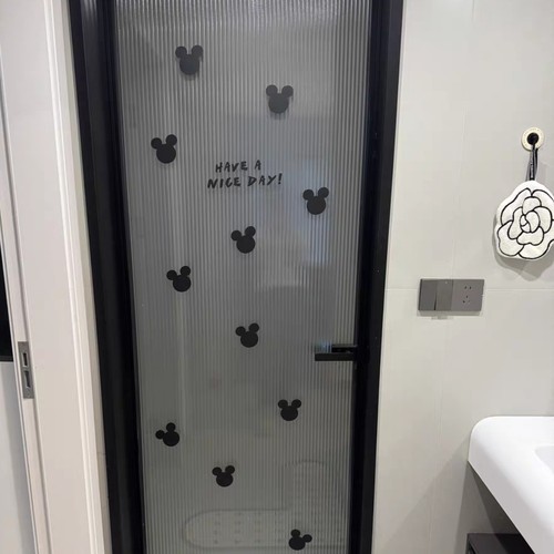 have a nice day 可爱米奇创意背景墙浴室玻璃门家居装饰DIY贴纸