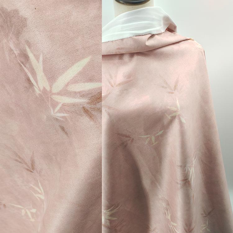 毛呢面料小竹叶提花布料防皱礼服马甲外套裙服装新中式设计师面料