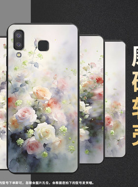 适用三星A8+手机壳GalaxyA37防摔SamsungJ4Plus梦幻蔷薇花SM-J610F高级感SM-G8870耐磨三星C9潮流保护套