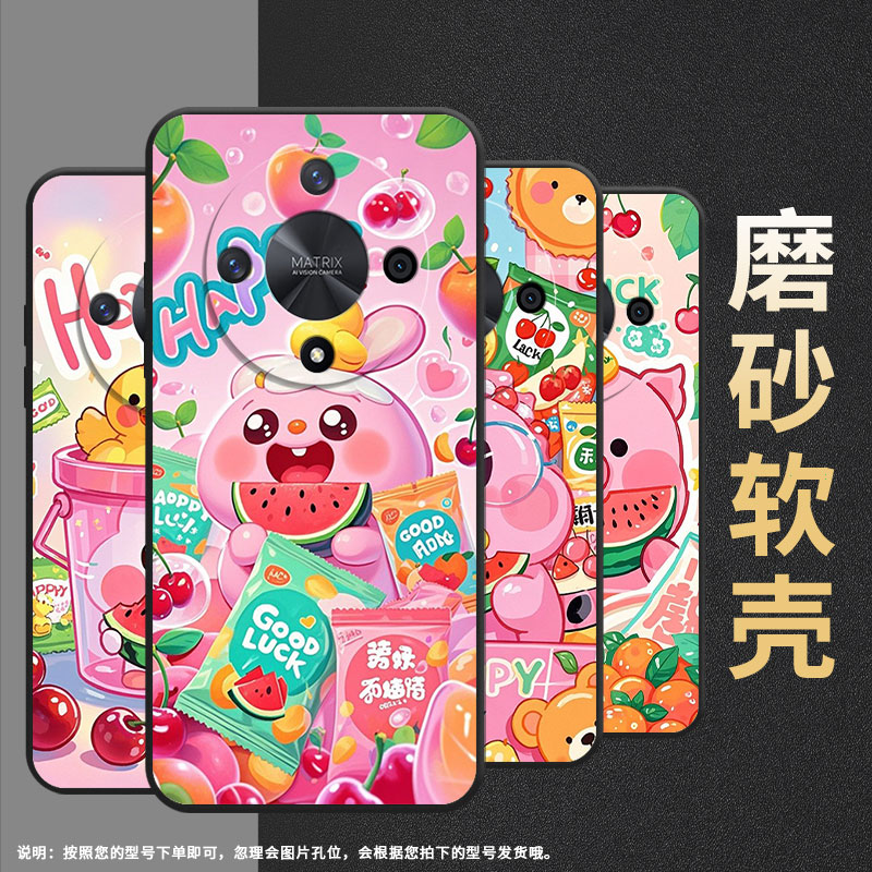 适用荣耀X9A手机壳ALI-NX1商务X9C黑色卡通动漫X60Pro防摔V40轻奢版ALI-AN00软壳X50GT硅胶荣耀V40保护套