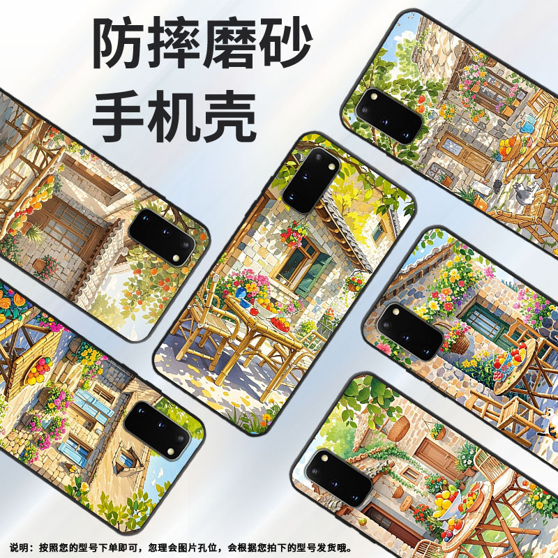 适用三星S8手机壳S9Plus超薄SamsungS8+鸟语花香G973F全包边三星S21Ultra磨砂壳S20商务SM-N981B保护套