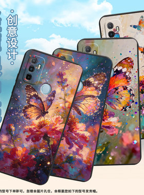适用oppoa1k手机壳cph1923a11x磨砂壳cph1803油画蝴蝶a5耐磨2020男女a9x软壳0pp0a7皮套a8高级a12保护套