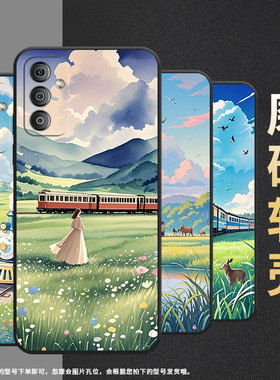 适用三星f02s手机壳f04/f52/f14田野风景f55保护套f42挂绳f62新款f15卡通f13中国风f12高级感SM-C5560防摔