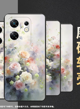 适用传音InfinixZero40手机壳Zero30高级感磨砂壳潮流InfinixZeroUltra梦幻蔷薇花全包边X6731中国风保护套