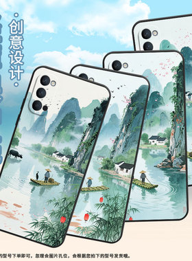 适用OPPOReno手机壳10x纯黑色PCCM00商务0pp0Reno4SE保护套Ace2竹筏渔翁RenoZ高级PCKM70轻薄Reno5软壳