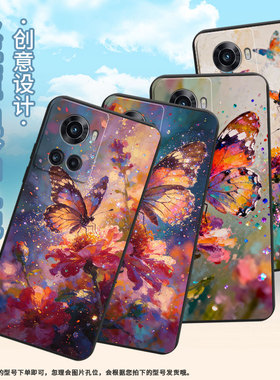 适用一加10t手机壳kb2001时尚1加ace5pro一+ace磨砂壳oneplus10r油画蝴蝶1+13t耐磨0neplusacepro保护套