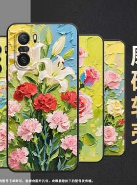 适用小米POCOF3手机壳POCOF6防摔F4GT春天油画XiaomiPOCOF5商务POCOF6Pro/F7Ultra高级24069PC21G保护套