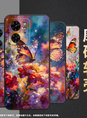 适用motox30pro手机壳xt2243-2/motorolag85油画蝴蝶摩托罗拉edge40pro高级edge30fusion/xt2401-2保护套