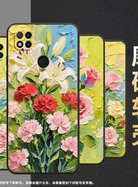 适用红米7手机壳10XPro防摔爆M1908C3IC全包Redmi9A春天油画时尚9Power保护套10x/10C硅胶220233L2C软壳