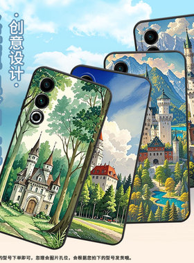 适用一加Nord手机壳Nord2T商务NordN10湖泊边城堡GN2200硅胶OneplusNordCE2耐磨CE3Lite保护套CPH2467软壳