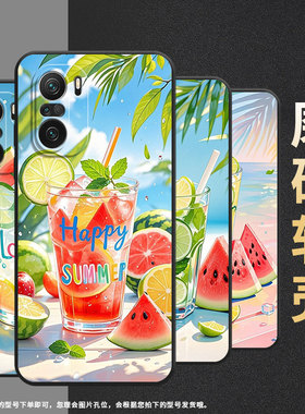 适用小米pocof3手机壳pocof4防摔爆f4gt夏天冰饮xiaomipocof5商务pocof6pro/f6高级感24069pc21g保护套