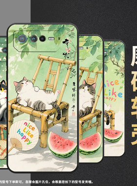 适用华硕ROG6手机壳AI2201_D全包边ROG7软壳AsusROGPhone8耐磨9Pro商务竹椅上肥猫AI2205_C硅胶ROG9保护套