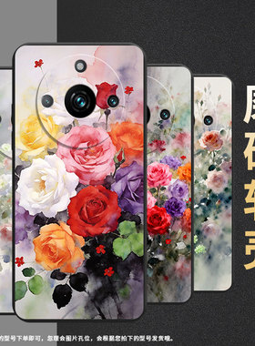 适用RealmeNarzo60Pro手机壳商务真我Narzo60x蔷薇花时尚磨砂壳RealmeNote60超薄RMX3782全包边保护套
