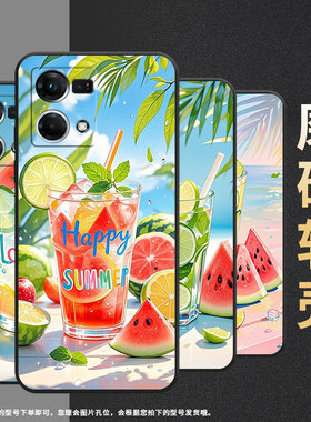 适用oppof1plus手机壳f9pro超薄f3plus防摔cph1823商务西瓜冰饮0pp0f11pro/f17保护套chp2219硅胶f19软壳