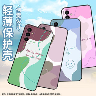 适用三星M02手机壳M04浅色色块SM M145F黑色M15硅胶M21s保护套 M105F全包边samsungM22磨砂壳M13防摔爆SM