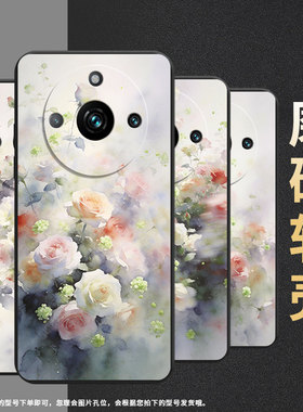 适用RealmeNote60x手机壳真我Narzo60Pro时尚磨砂壳梦幻蔷薇花RealmeNote60超薄防摔全包RMX3782潮流保护套