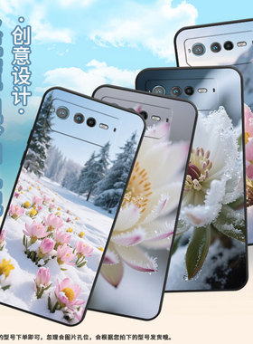 适用华硕ROG6手机壳AI2201_D全包边ROG7软壳AsusROGPhone6D耐磨ROG8Pro雪莲花丛AI2205_C硅胶ROG9保护套
