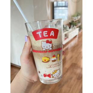 hellokitty杯子三丽鸥玻璃水杯玉桂狗花茶杯美乐蒂吸管杯牛奶杯
