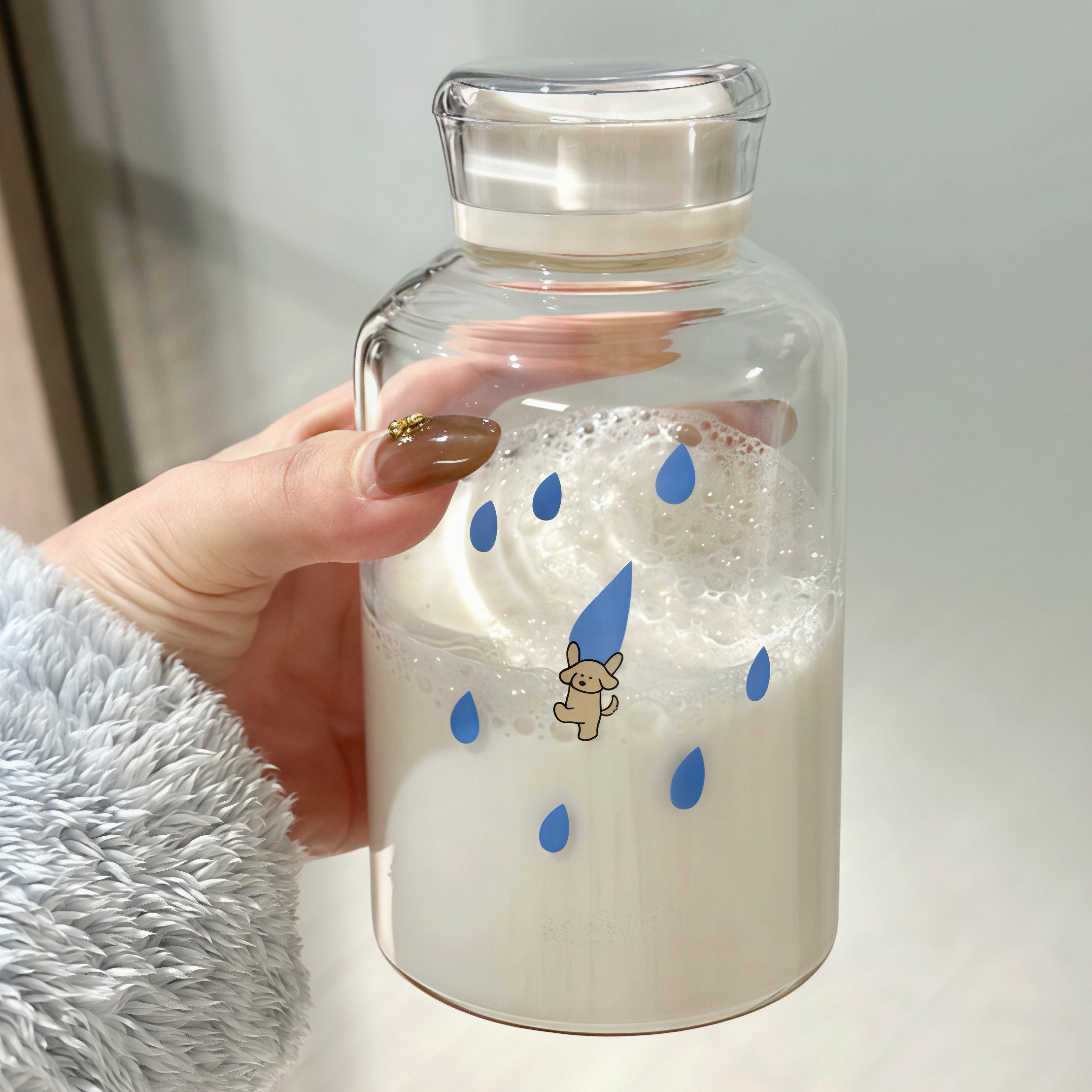 随手杯口袋牛奶豆浆早餐杯透明玻玻璃杯
