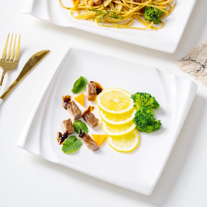 创意纯白陶瓷牛排盘四方盘子菜盘家用菜碟子浅盘平盘意面盘西餐盘,餐饮具,盘,淘宝优惠券,粉丝福利购,淘宝优惠卷