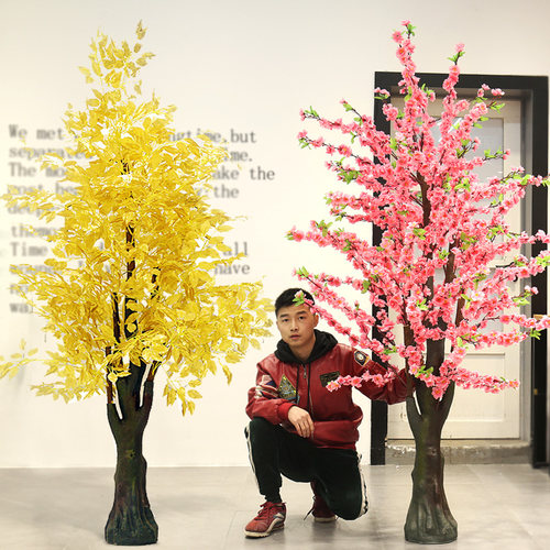 桃花树发财金榕树新年装饰布置