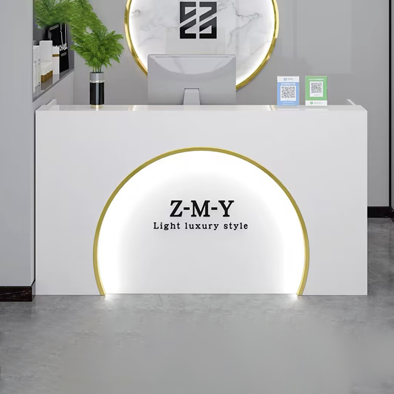 收银台店铺小型简约现代服装店吧台理发店小型超市公司前台接待台