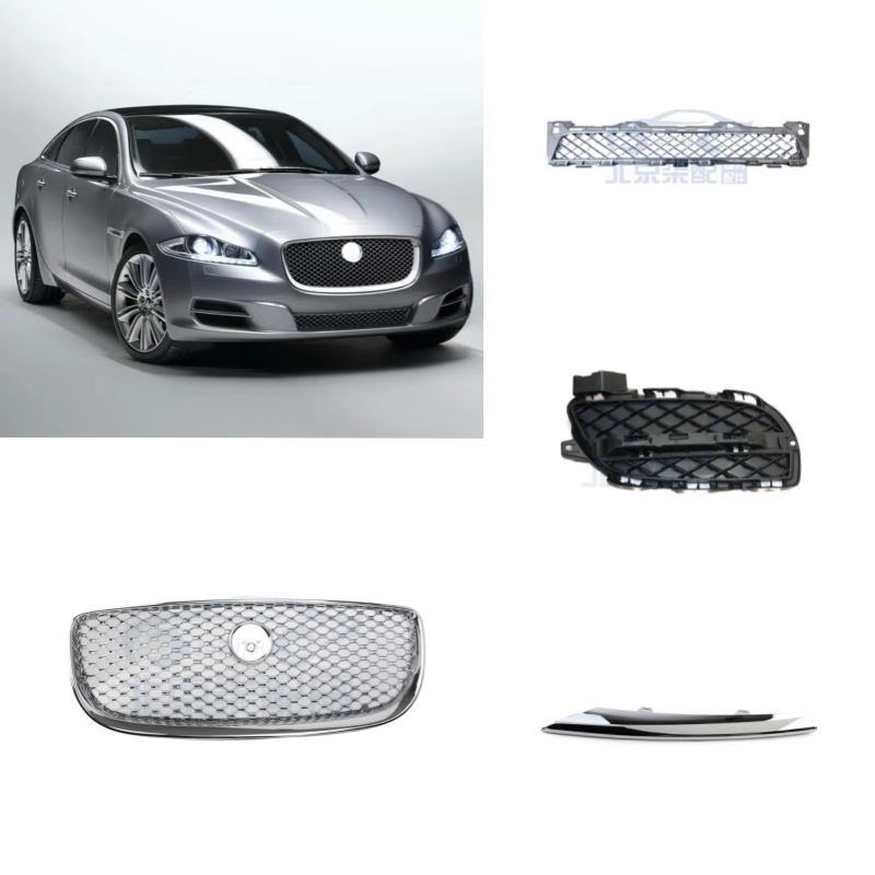 适用捷豹XJL10-15款前保险杠电镀中网 散热器通风网格栅 前杠亮条