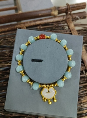 原矿汝窑 汝瓷手串 天青 豆绿 汉服配饰 古风宋韵 纯手工 瓷手串