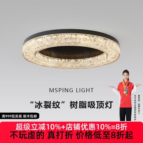 意式极简客厅树脂吸顶灯现代简约高端设计师2024新款主卧室房间灯