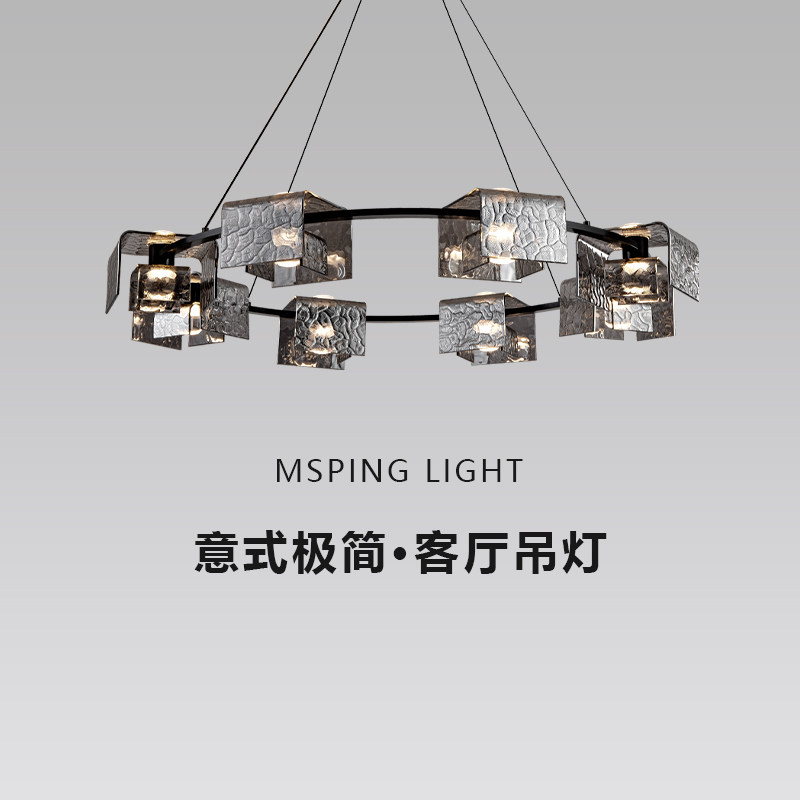 意式极简客厅吊灯设计师2025新款全铜大气轻奢高级感大厅餐厅主灯图片