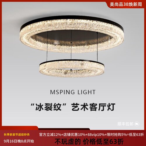 意式轻奢客厅双层树脂吸顶灯现代高端设计师2024新款主卧室房间灯