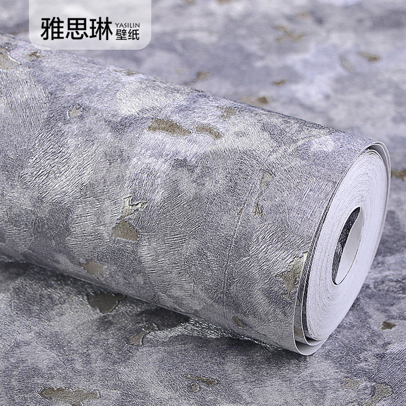 灰色3D斑驳铁锈浮雕素色墙纸客厅酒店茶室饭店工业风烫金pvc壁纸