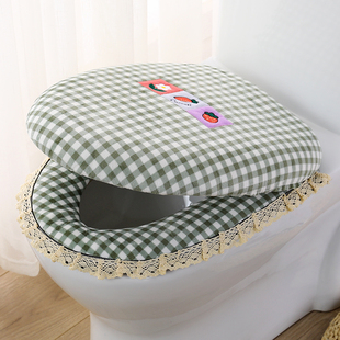 精美两件套马桶垫家用套装拉链式通用防水四季可爱马桶坐垫圈贴