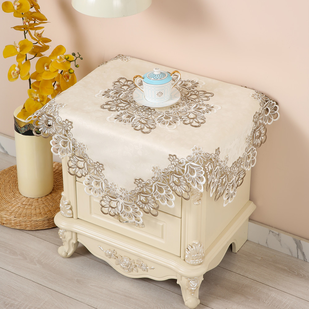 床头柜盖布电饭煲桌布欧式冰箱帘微波炉洗衣机垫子冰柜防尘罩