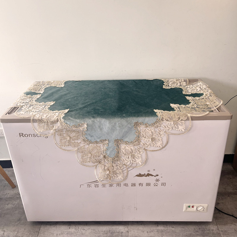 防尘罩冰柜盖巾卧室蕾丝帘盖布餐桌多用微波炉洗衣机台布正方形多