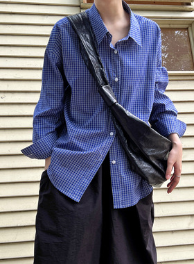 鹿西 气质格子衬衫外套女2026春季新款上衣冷淡系高级感衬衣3505