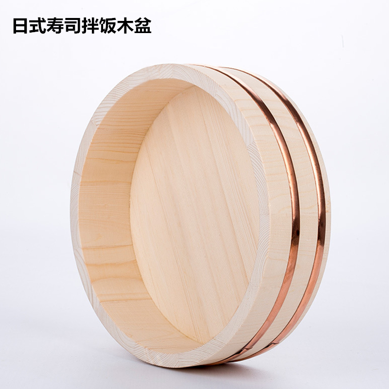 木盆寿司铜边料理圆型拌饭日式