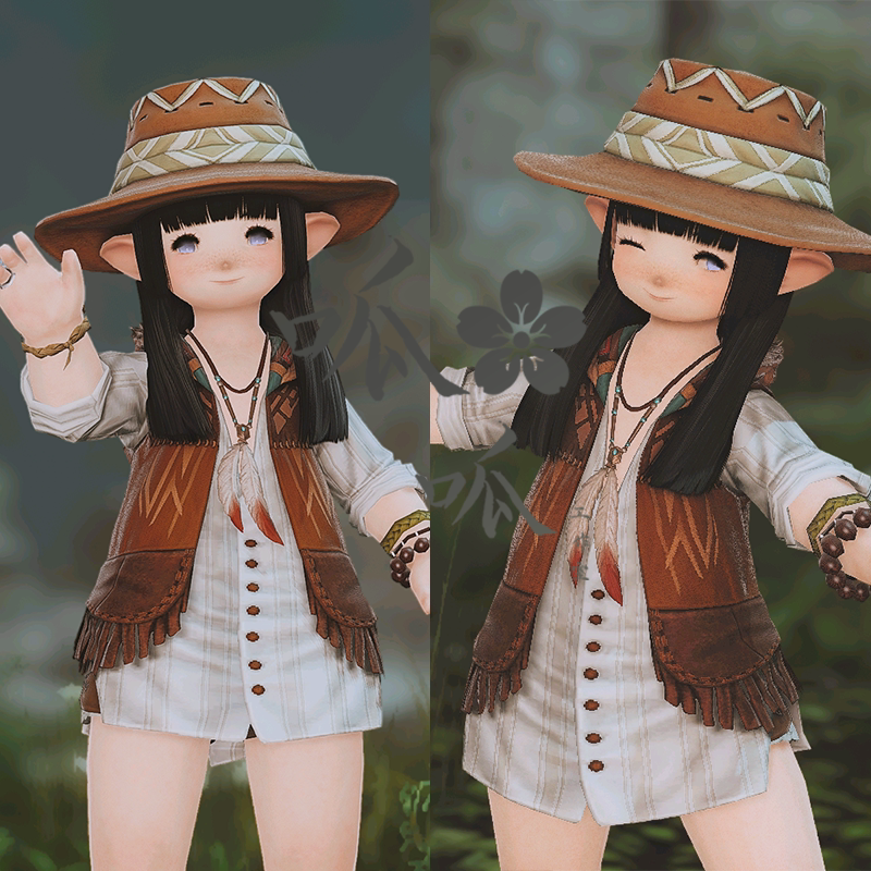 [평화복] FF14 패션 5.5 평화수트 FF14 의류 청바지 플레어팬츠 평화취미