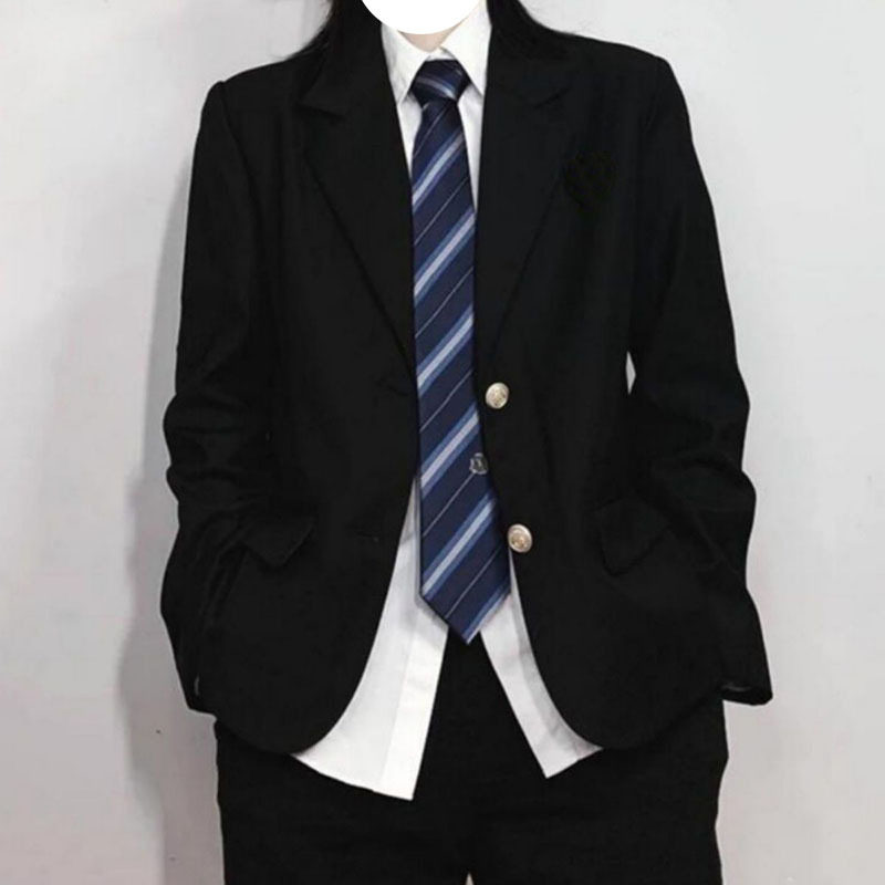 正版DK制服西装外套日系学院风纯色两粒扣西服中学高校男班服校服