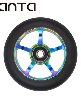 100x24mm极限滑板车铝合金轮毂高弹耐磨速滑鞋轮滑手推车PU轮子